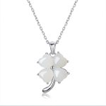 Buddha Stones Hetian Jade 925 Sterling Silver Four Leaf Clover Necklace Pendant Necklaces & Pendants BS 925 Sterling Silver Hetian Jade