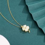 Buddha Stones Hetian Jade 925 Sterling Silver Four Leaf Clover Necklace Pendant Necklaces & Pendants BS 2