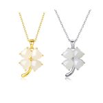 Buddha Stones Hetian Jade 925 Sterling Silver Four Leaf Clover Necklace Pendant Necklaces & Pendants BS 10