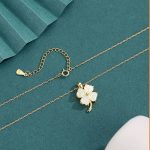 Buddha Stones Hetian Jade 925 Sterling Silver Four Leaf Clover Necklace Pendant Necklaces & Pendants BS 3