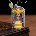 Buddha Stones 925 Sterling Silver Tibetan Garuda Bird Vajra Dorje Bell Protection Necklace Pendant Necklaces & Pendants BS Garuda&50cm Zakiram Copper Chain