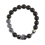 Buddha Stones Ebony Wood Black Rutilated Quartz 925 Sterling Silver Year Of The Snake Balance Bracelet Bracelet BS 9