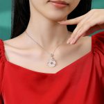 Buddha Stones Chalcedony  Peace Buckle 925 Sterling Silver Fu Character Year Of The Snake Positive Necklace Pendant Necklaces & Pendants BS 1