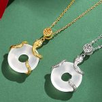 Buddha Stones Chalcedony  Peace Buckle 925 Sterling Silver Fu Character Year Of The Snake Positive Necklace Pendant Necklaces & Pendants BS 3