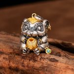 Buddha Stones 925 Sterling Silver Tibetan Treasure-spitting Rat Protection Necklace Pendant Necklaces & Pendants BS 1