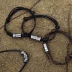 Buddha Stones 999 Sterling Silver Morse Code Wax Rope Blessing Bracelet Bracelet BS 19