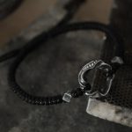Buddha Stones 999 Sterling Silver Peace Buckle Black Wax Rope Protection Bracelet Bracelet BS 2