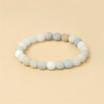 Buddha Stones Love Self Green Series Calm Balance Support Bracelet Bracelet BS Light Amazonite(Wrist Circumference: 14-16cm)