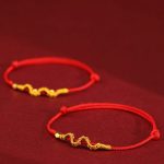 Buddha Stones 999 Gold Year of the Snake Handmade Luck Strength Braided Bracelet Anklet Bracelet Anklet BS 3