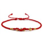 Buddha Stones 999 Gold Year of the Snake Mini Gold Bead Handmade Luck Protection Braided Bracelet Bracelet BS 6