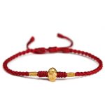 Buddha Stones 999 Gold Year of the Snake Handmade Fu Character Copper Coin Fortune Bracelet Bracelet BS 14