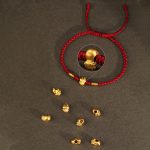Buddha Stones 999 Gold Year of the Snake Handmade Fu Character Copper Coin Fortune Bracelet Bracelet BS 11