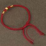 Buddha Stones 999 Gold Year of the Snake Handmade Fu Character Copper Coin Fortune Bracelet Bracelet BS 7