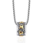Buddha Stones Tibetan Om Mani Padme Hum Titanium Steel Peace Necklace Pendant Necklaces & Pendants BS Golden Om Mani Padme Hum