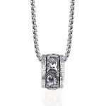 Buddha Stones Tibetan Om Mani Padme Hum Titanium Steel Peace Necklace Pendant Necklaces & Pendants BS Silver Om Mani Padme Hum
