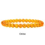 Buddha Stones 6mm Various Stone Crystal Black Glitter Stone Red Tiger Eye Beads Protection Bracelet Bracelet BS Citrine 6mm(Wrist Circumference 14-16cm)
