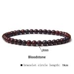 Buddha Stones 4mm Various Stone Crystal Mini Beads Healing Bracelet Bracelet BS Bloodstone 4mm(Wrist Circumference 14-17cm)