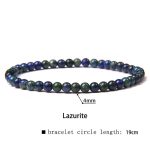 Buddha Stones 4mm Various Stone Crystal Mini Beads Healing Bracelet Bracelet BS Lazurite 4mm(Wrist Circumference 14-17cm)