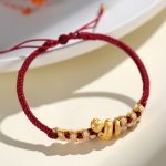 Buddha Stones Handmade 999 Sterling Silver Year Of The Snake Red String Heart Peach Blossom Luck Bracelet Bracelet BS 10