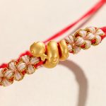 Buddha Stones Handmade 999 Sterling Silver Year Of The Snake Red String Heart Peach Blossom Luck Bracelet Bracelet BS 4