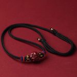 Buddha Stones Cinnabar Chinese Zodiac Black String Blessing Necklace Pendants Necklaces & Pendants BS Cinnabar Pig