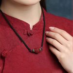 Buddha Stones Cinnabar Chinese Zodiac Black String Blessing Necklace Pendants Necklaces & Pendants BS 10