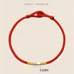 Buddha Stones Handmade 925 Sterling Silver Bamboo Design Red String Luck Braided Bracelet Bracelet BS 14