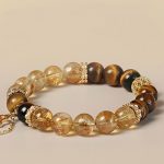 Buddha Stones Natural Tiger Eye Citrine Beads Fortune Gourd Strength Bracelet Bracelet BS 2