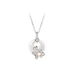 Buddha Stones Chalcedony Peace Buckle 999 Sterling Silver Lotus Positive Necklace Pendant Necklaces & Pendants BS 13