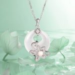 Buddha Stones Chalcedony Peace Buckle 999 Sterling Silver Lotus Positive Necklace Pendant Necklaces & Pendants BS 1