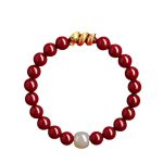 Buddha Stones Cinnabar Bead Hetian Jade Year Of The Snake Blessing Bracelet Bracelet BS 17