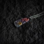 Buddha Stones 999 Sterling Silver 24k Gold Waves Sun Balance Necklace Pendant Necklaces & Pendants BS 3