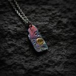 Buddha Stones 999 Sterling Silver 24k Gold Waves Sun Balance Necklace Pendant Necklaces & Pendants BS 4