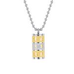 Buddha Stones Tibetan Om Mani Padme Hum Lotus Pattern Prayer Wheel Titanium Steel Peace Necklace Pendant Necklaces & Pendants BS Golden and Silvery