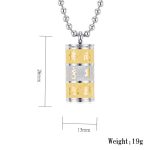 Buddha Stones Tibetan Om Mani Padme Hum Lotus Pattern Prayer Wheel Titanium Steel Peace Necklace Pendant Necklaces & Pendants BS 7