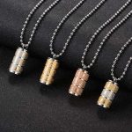 Buddha Stones Tibetan Om Mani Padme Hum Lotus Pattern Prayer Wheel Titanium Steel Peace Necklace Pendant Necklaces & Pendants BS 12