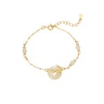 Buddha Stones Hetian Jade 925 Sterling Silver Cubic Zirconia Peace Buckle Luck Bracelet Bracelet BS 10