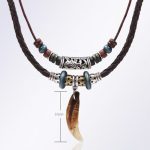 Buddha Stones Ethnic Wolf Tooth Pattern Beads Wealth Necklace Pendant Necklaces & Pendants BS 8