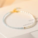 Buddha Stones 2mm Turquoise Pearl Ultra-thin Beads 14k Gold Plated Copper Wisdom Bracelet Bracelet BS 1