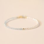Buddha Stones 2mm Turquoise Pearl Ultra-thin Beads 14k Gold Plated Copper Wisdom Bracelet Bracelet BS 4