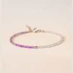 Buddha Stones 2.5mm Natural Amethyst Ultra-thin Beads 14k Gold Plated Copper Inner Peace Bracelet Bracelet BS 2.5mm Amethyst(Wrist Circumference: 14-16cm)