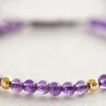 Buddha Stones 4mm Handmade Natural Amethyst 14k Gold Plated Copper Beads Braided String Relieves Stress Bracelet Bracelet BS 8