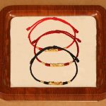 Buddha Stones 999 Gold Small Pieces String Protection Luck Ultra-Thin Braided Bracelet Bracelet BS 17