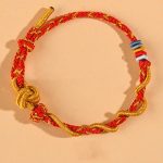 Buddha Stones Colorful String Snake Dragon Year of the Snake Luck Bracelet Bracelet BS Red Dimple Knot