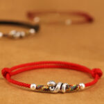 Buddha Stones Red String 999 Sterling Silver Year Of The Snake Anklet Anklet BS 2