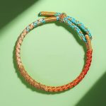 Buddha Stones Tibetan Colorful Gold Thread Dragon Scale Knot Protection Braided Bracelet Bracelet BS Light Blue 13-21cm