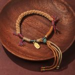 Buddha Stones Tibetan Hand-woven Colored Rope Adjustable Tassels Nafu Luck Bracelet Bracelet BS Tibetan Cotton Rope (Wrist Circumference: 13-21cm)