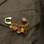 Buddha Stones Fu Character Butterfly Safe And Well Brass Fortune Brooch Brooch BS 4