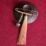 Buddha Stones Retro Bell Tassels Brooch Brooch BS Khaki