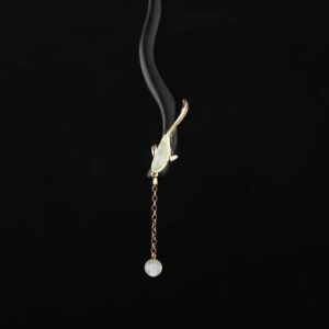 Buddha Stones Ebony Hetian Jade Fish Blessing Hairpin